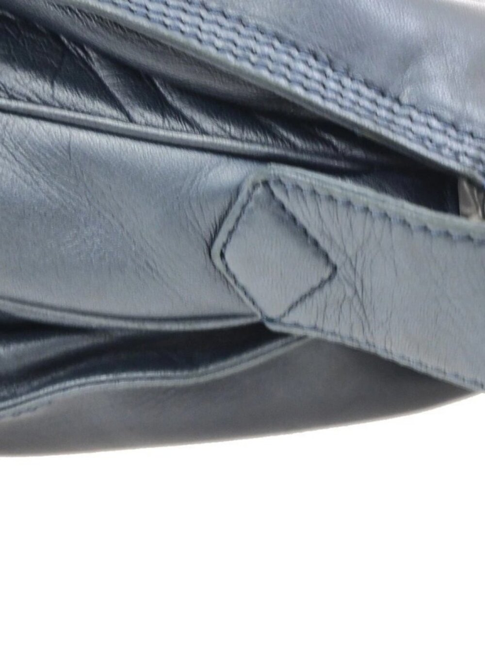 LOEWE Logo Drawstring Anagram Shoulder Bag Leather Navy Blue GHW Spain 83KD267 - Picture 8 of 16